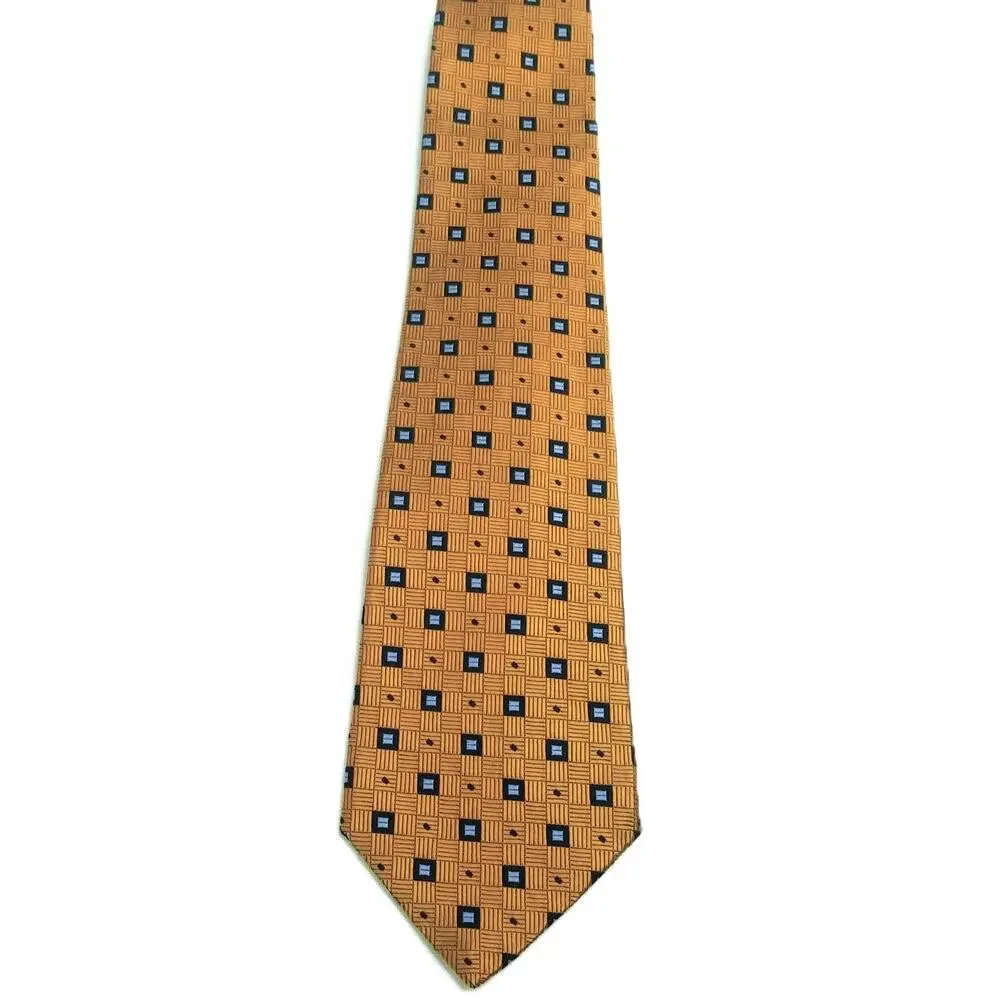 Robert Talbott Geometric Silk Tie Best of Class Nordstrom Golden Yellow Blue USA